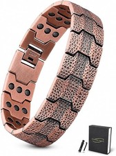 3X Strength Magnetic Bracelet for Men, 99.99 Pure Copper Bracelet with Magnets,