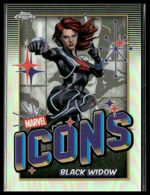 2025 Topps Chrome Marvel MI-6 Black Widow Marvel Icons