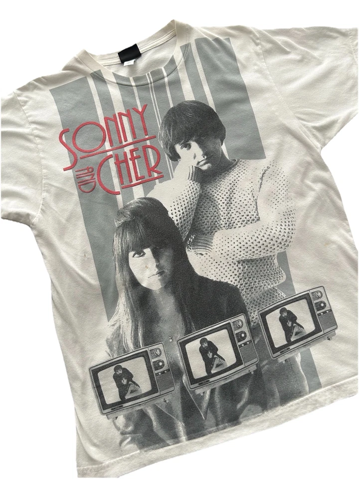 Sonny And Cher Shirt Large White MOD TV Heritage Westbury Music Fair Vintage - Image 3 of 4