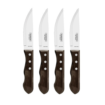 Tramontina Churrasco 5 Inch Jumbo Steak Knife Set4 Piece Brown