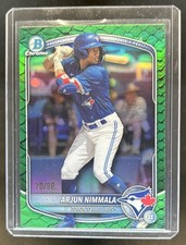 2025 Bowman Draft Arjun Nimmala Chrome Green Reptilian Refractor #/99 Blue Jays