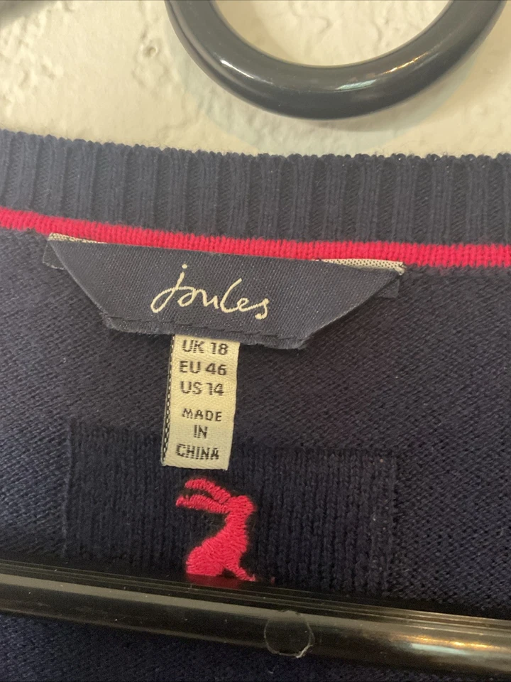 Joules Miranda Luxe вышитый блестками бисером омар темно-синий свитер размер 14 б/у в отличном состоянии - Изображение 3 из 4