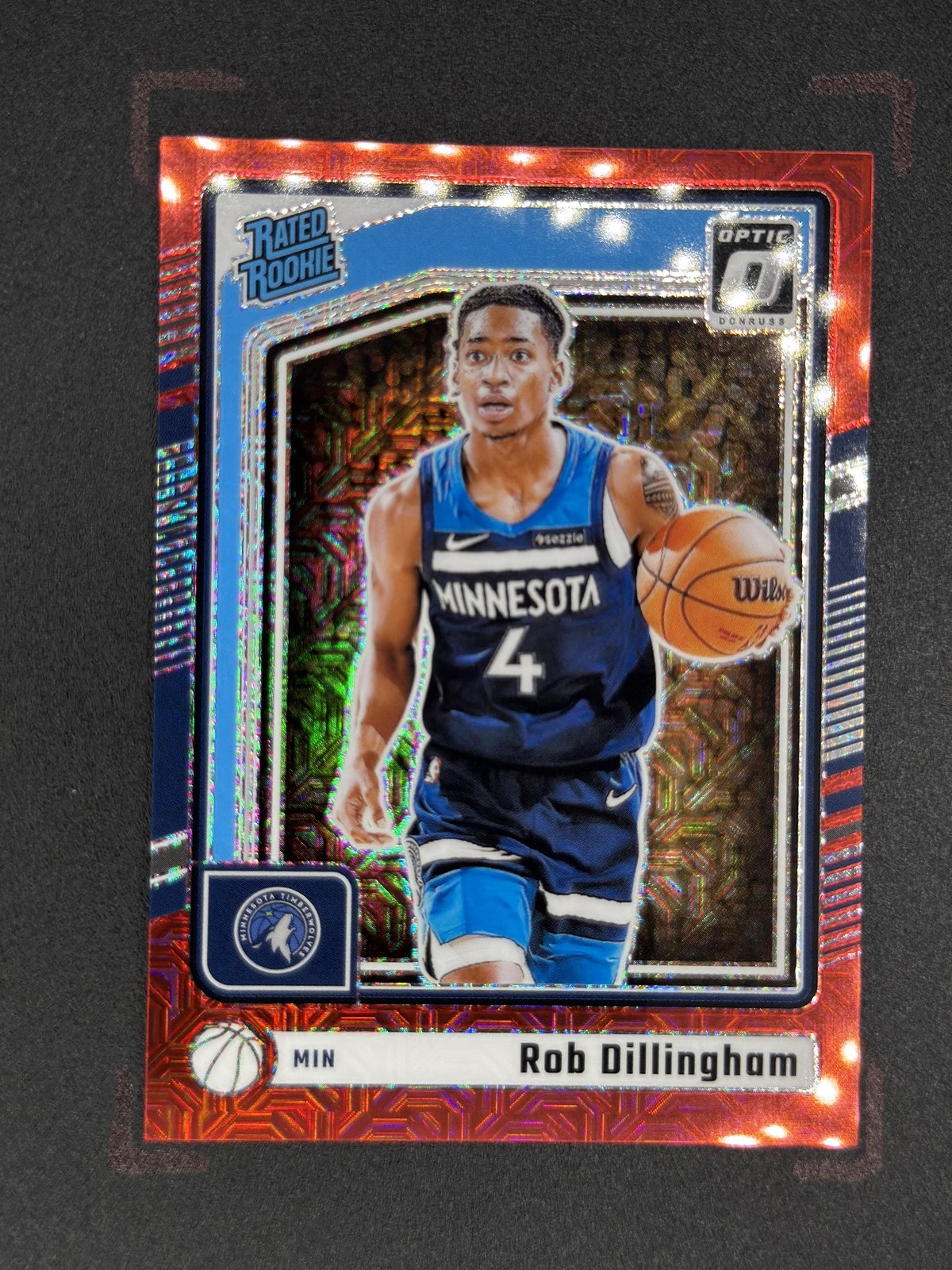 2024-25 Donruss Optic Rob Dillingham RC /88 Choice Red #259 Timberwolves