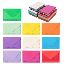 100 Pack Mini Envelopes with Blank Note Cards, 4 x 2.7 Inches, Multicolored