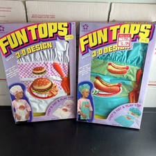 VTG NOS Meritus Fun Tips 3D Design Chef  s Hat Play Top Hot Dog Burgers 1988