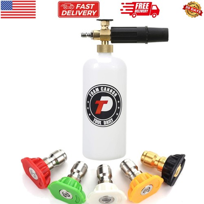 #ad Foam Cannon with 1 4 Inch Quick Connector 1 Liter 5 Pressure Washer Nozzle ... $35.99