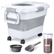 Dog Food Storage Container, 10-20 lbs Airtight Collapsible Cat Food Storage C...