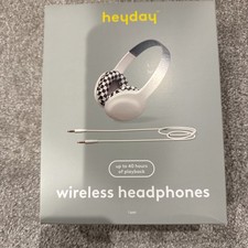 Heyday Wireless Headphones Bluetooth 5.4 White/Black 40H Charging Aux Cable
