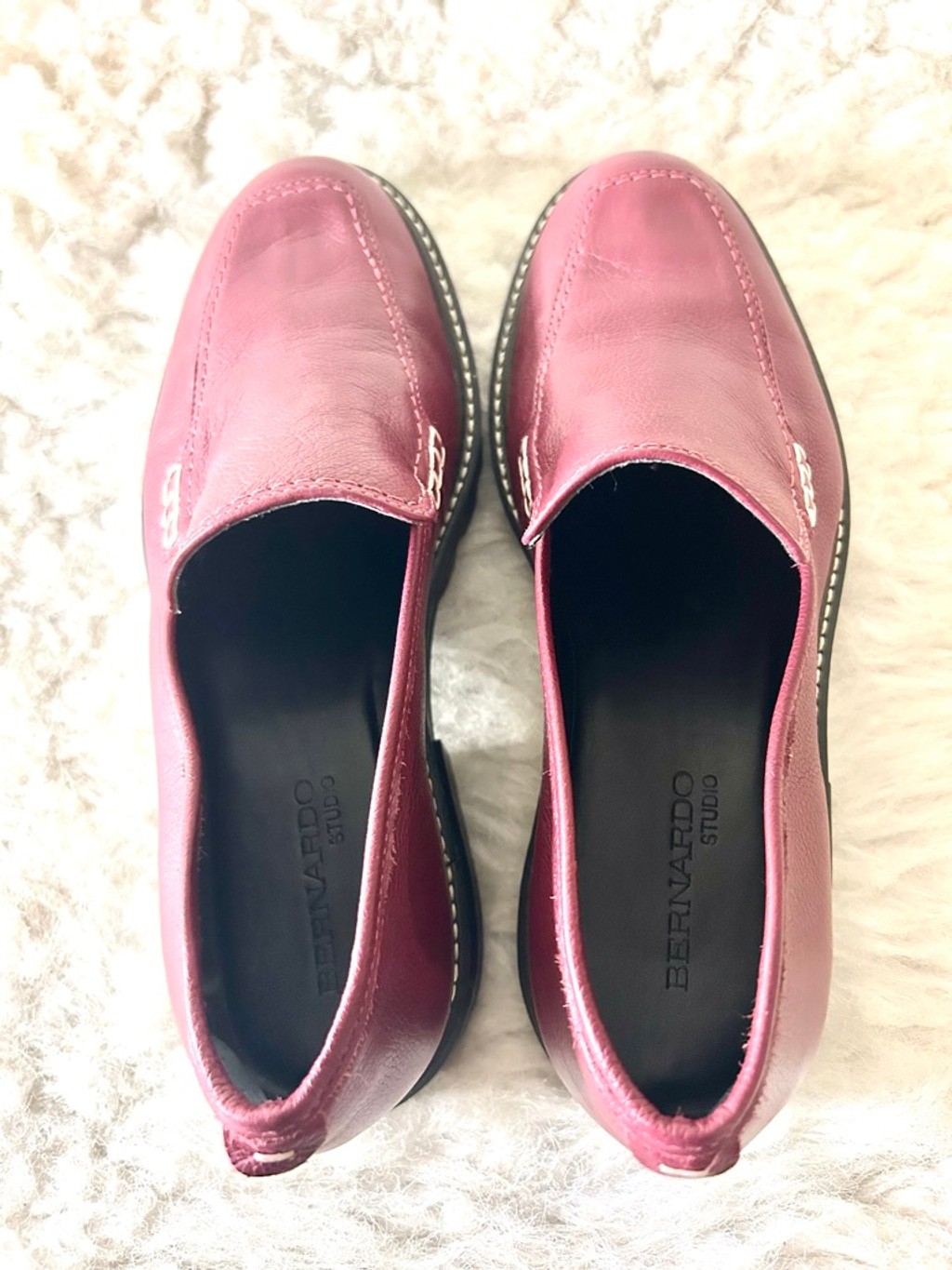 SAOLA Mocassino Bernardo Studio Lug Sole in granato donna taglia 9M