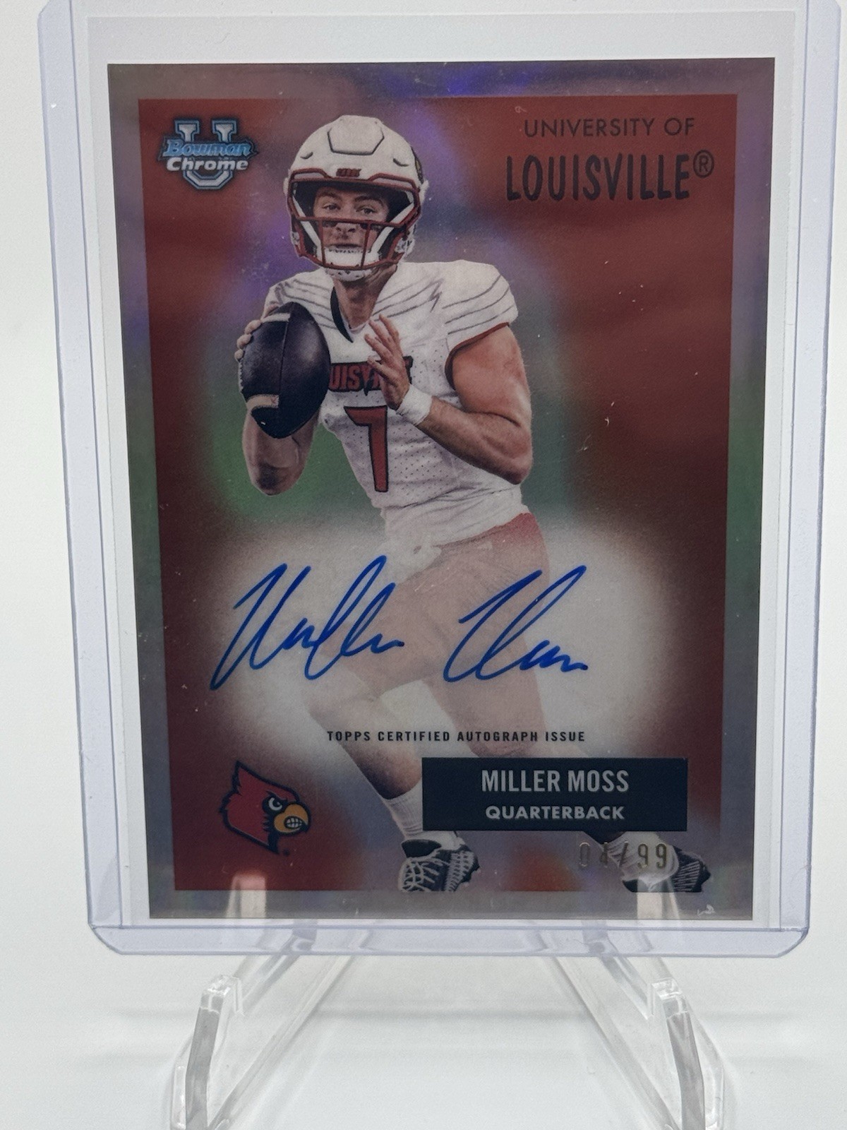 2025 Topps Bowman U Chrome Miller Moss On Card Auto /99 1955 Throwback Variant