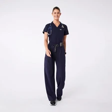 Figs Ultra High Rise Shelby Wide Leg Scrub Pants in Navy, Size XXS