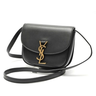 Saint Laurent Kaia Small Shoulder Bag 619740, Leather, Black