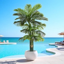 6ft Tall Golden Cane Palm Tree Artificial Fau...
