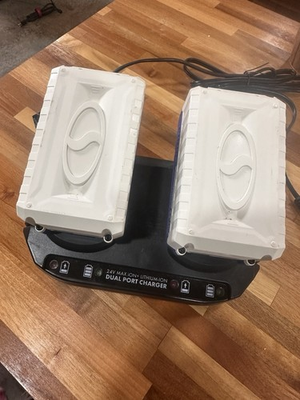 #ad #ad SnowJoe 24VCHRG DPC 24V Dual Battery Station Charger amp; 2 Batteries 24VBAT 4.0 Ah $74.99