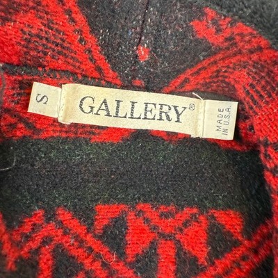 Vintage Gallery Wool Blend Southwestern Horse Tapestry Long Coat Duster USA S