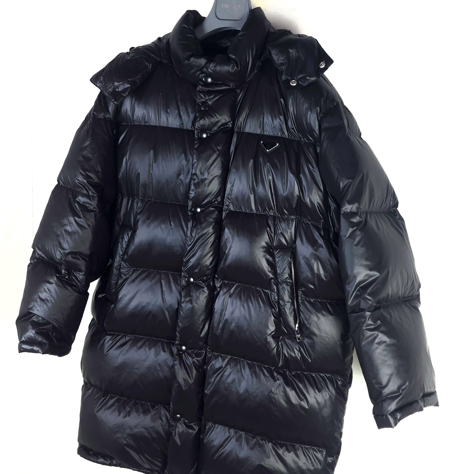 Prada Triangle Logo Nylon Down Long Jacket SGC077… - image 2