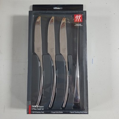 ZWILLING Bellasera 4 pc 18/10 Stainless Steel Steak Knife Set Open Box Henckels