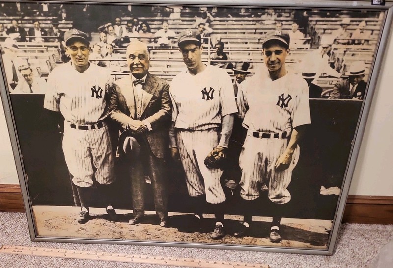 Joe DiMaggio c. 1937  30x41" Original Personal Tinted Photograph Italian Trio
