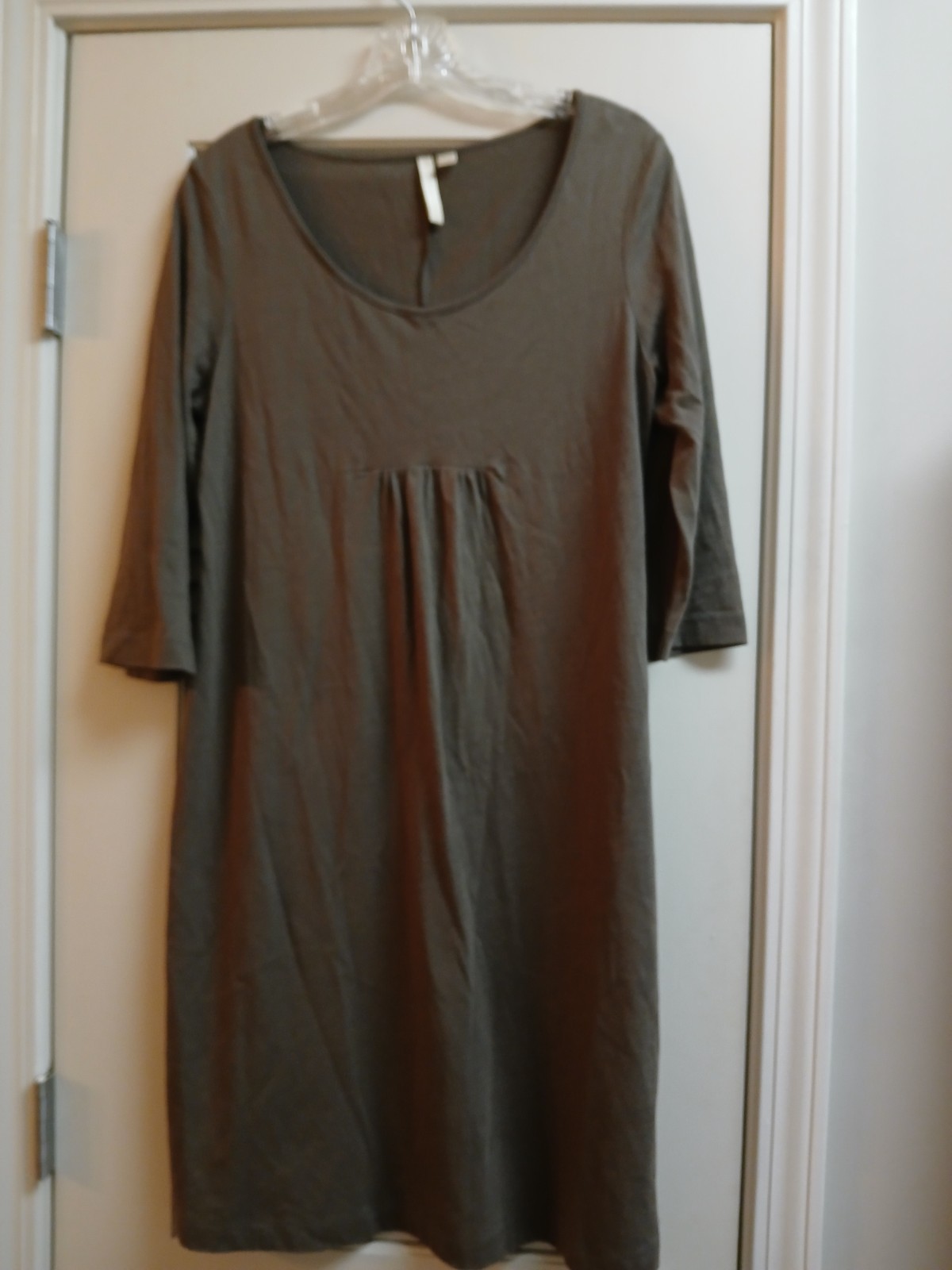 J. Jill Pure Jill Brown 3/4 Sleeve Dress Pima Cotton Blend Small Comfort Casual
