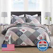 Honeilife Quilt Set Twin Size - 2 Piece Microfiber Quilts Reversible Bedspreads