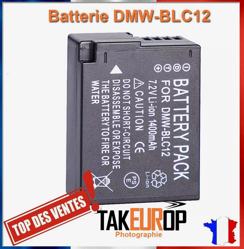 Batterie DMW‑BLC12 1400 mAh 7.2V Li‑ion pour Panasonic Lumix FZ1000 FZ200 FZ300 - Photo 1/1
