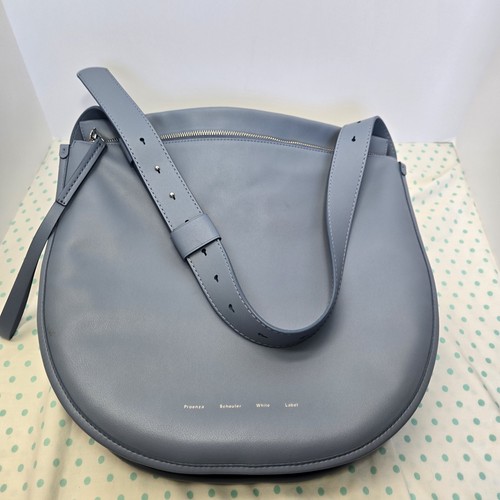 Proenza Schouler White Label Blue Leather Large Baxter Hobo Handbag Purse EUC