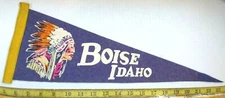 VINTAGE BOISE IDAHO FELT PENNANT 17.5" {CM187}