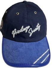 Classic style, premium materials – Privilege Society suede dad hat Blue / White