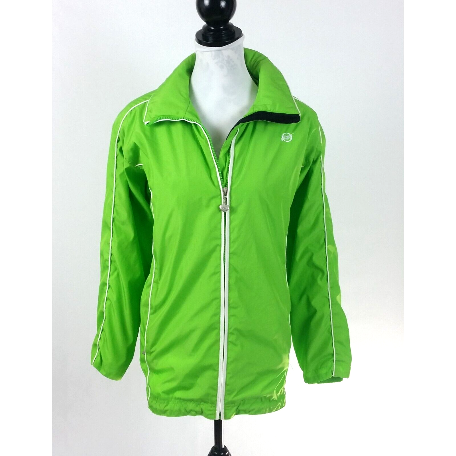 Obermeyer Womens Ski Jacket Lightweight Spring Green Hooded Windbreaker Sz 8
