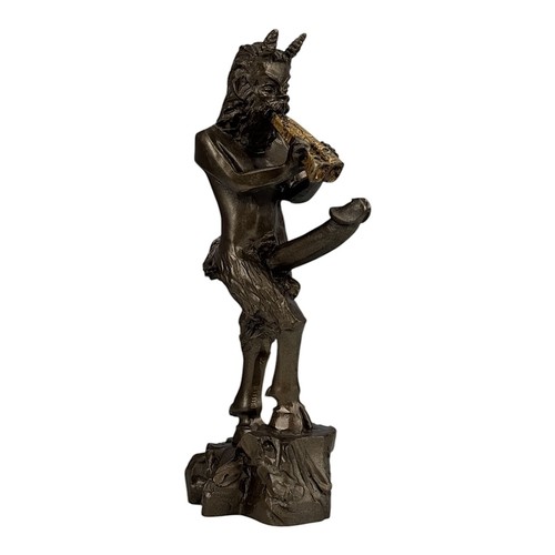 Pan Greek Nude God of Nature Faunus Phallus Statue Sculpture Bronze Color 7in - Picture 7 of 9
