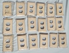 9 Vintage NOS USA Made Leviton Off White Outlet Cover Plates w/Screw