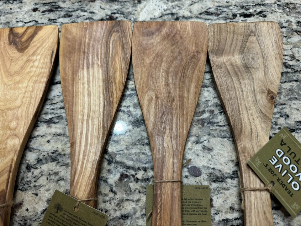Trader Joe’s Espátula Madera Olivo Lote Set 6 Pack 12” Vacaciones 2024 Temporada Foto 4 de 4