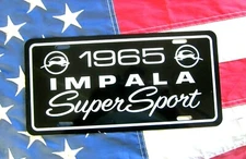 1965 Chevrolet IMPALA Super Sport license plate tag 65 Chevy SS High Performance