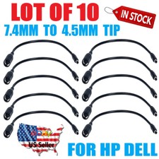 LOT 10 DC Power Charger Converter Adapter Cable 7.4MM To 4.5MM Tips For HP Dell