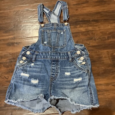 Girls Overalls Small Jordache Girls VTG Denim Overalls Floral Lace