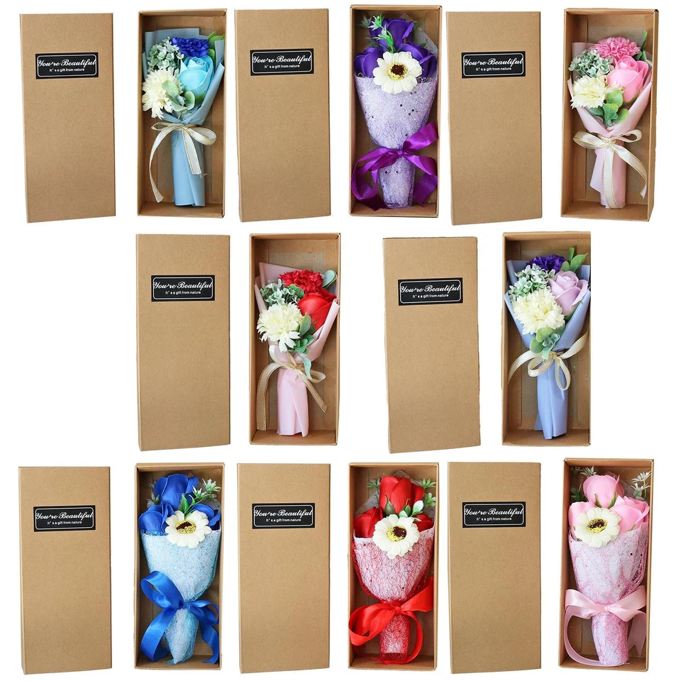 1 * Новый День святого Валентина свадебный декор ароматизированное мыло цветок букет с подарочной коробкой - Изображение 3 из 4