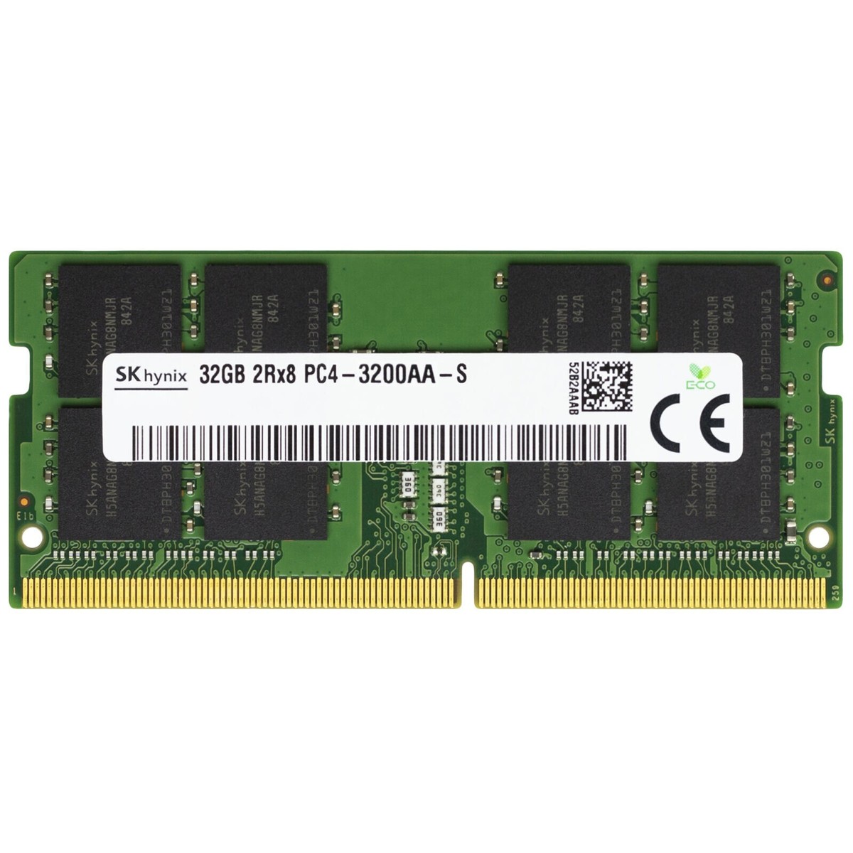 Hynix 32GB DDR4 3200 MHz PC4-25600 SODIMM 260-Pin 2Rx8 Laptop