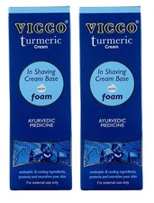 Vicco Ayurveda Turmeric Shaving Cream with Foam Base | 70 Gram Each Pack of 2