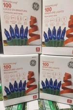 NEW  4 sets GE String A Long 100 ct Mini Blue Lights - FREE SHIP 