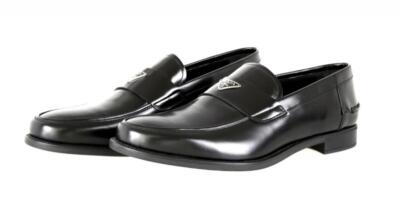 LUXURY PRADA LOGO SLIPPER PENNY LOAFERS SHOES 2DC085 BLACK US EU 40 40,5 