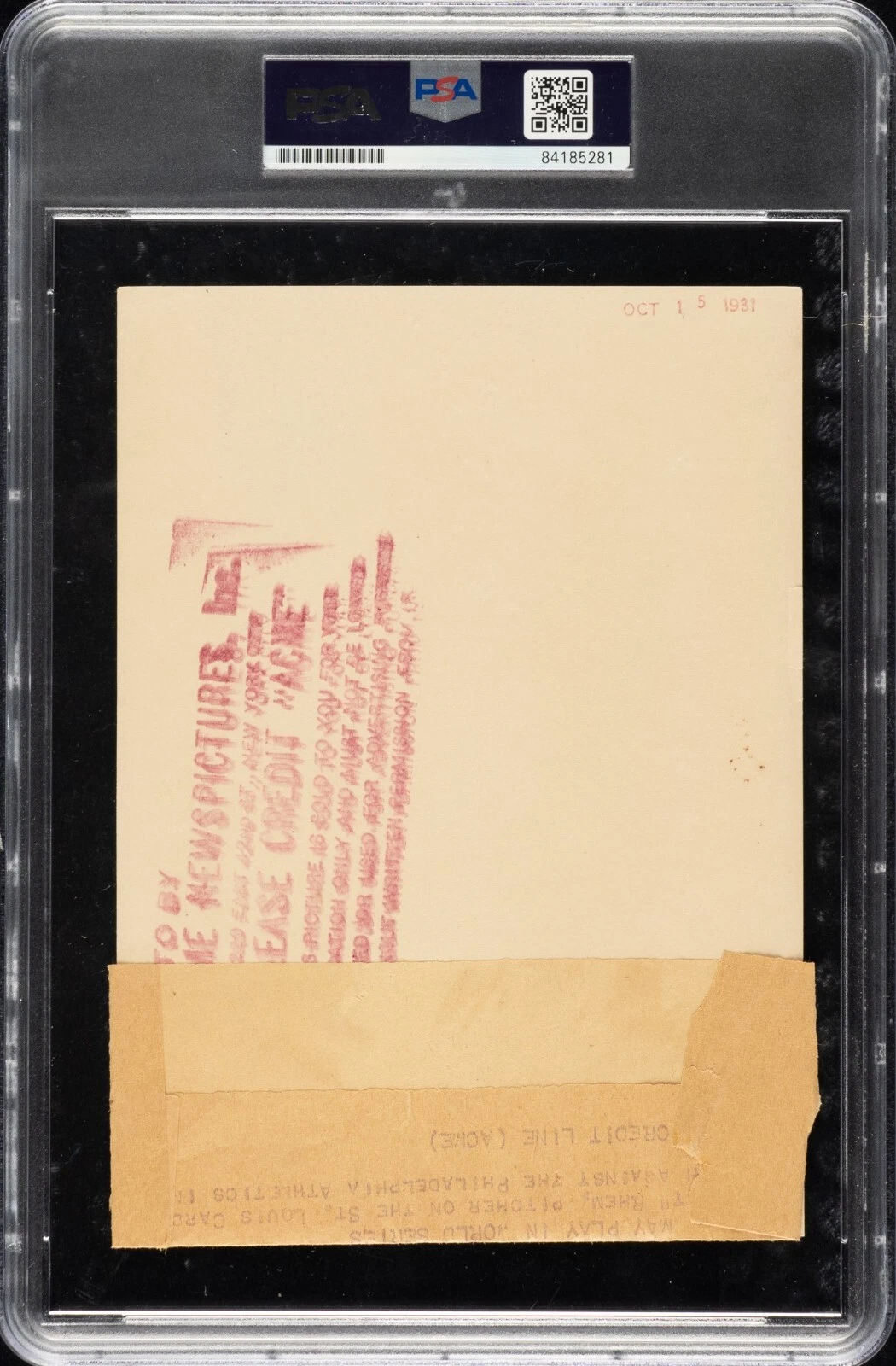 1930 年代頃 Flint Rhem オリジナル ACME 新聞写真-PSA/DNA Type I - 画像2/3