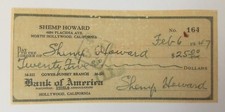 Shemp Howard 3 stooges check signed twice - (COPY)...LOOK 