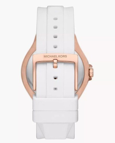 Michael Kors MK7248 Oversized Lennox Pavé Rose Gold-Tone and Silicone Watch - Picture 3 of 4
