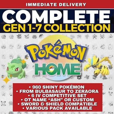 🌟Pokemon Home Full Living Dex All Forms gen 1-7 960 Pokemon