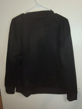 Shein Solid Black Long Sleeve Pullover Sweatshirt Size L