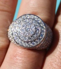 Classic Excellent Round Cut 5.45CT Cubic Zirconia Men's Fabulous 925 Silver Ring