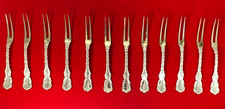 1891 Whiting MFG. CO. Louis XV Sterling Silver 12 PC Set of Strawberry Forks