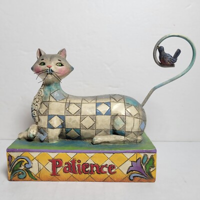 Jim Shore PATIENCE Kitty Cat & Bluebird figurine Heartwood Creek 2006
