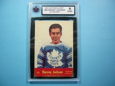 1955/56 PARKHURST NHL HOCKEY CARD #22 HARVEY JACKSON OTG KSA 6 EX/NM PARKIE