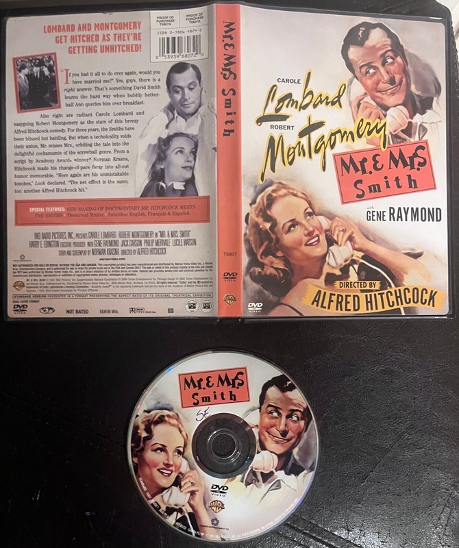 Alfred Hitchcock's MR. & MRS. SMITH on DVD, Carole Lombard, Robert Montgomery
